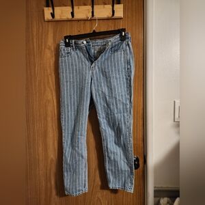 Striped Blue Women's Jeans